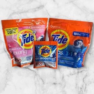 Tide Power PODS & PACS Bundle Stain Remover, Downy Fresh, Oxy Boost, Detergents